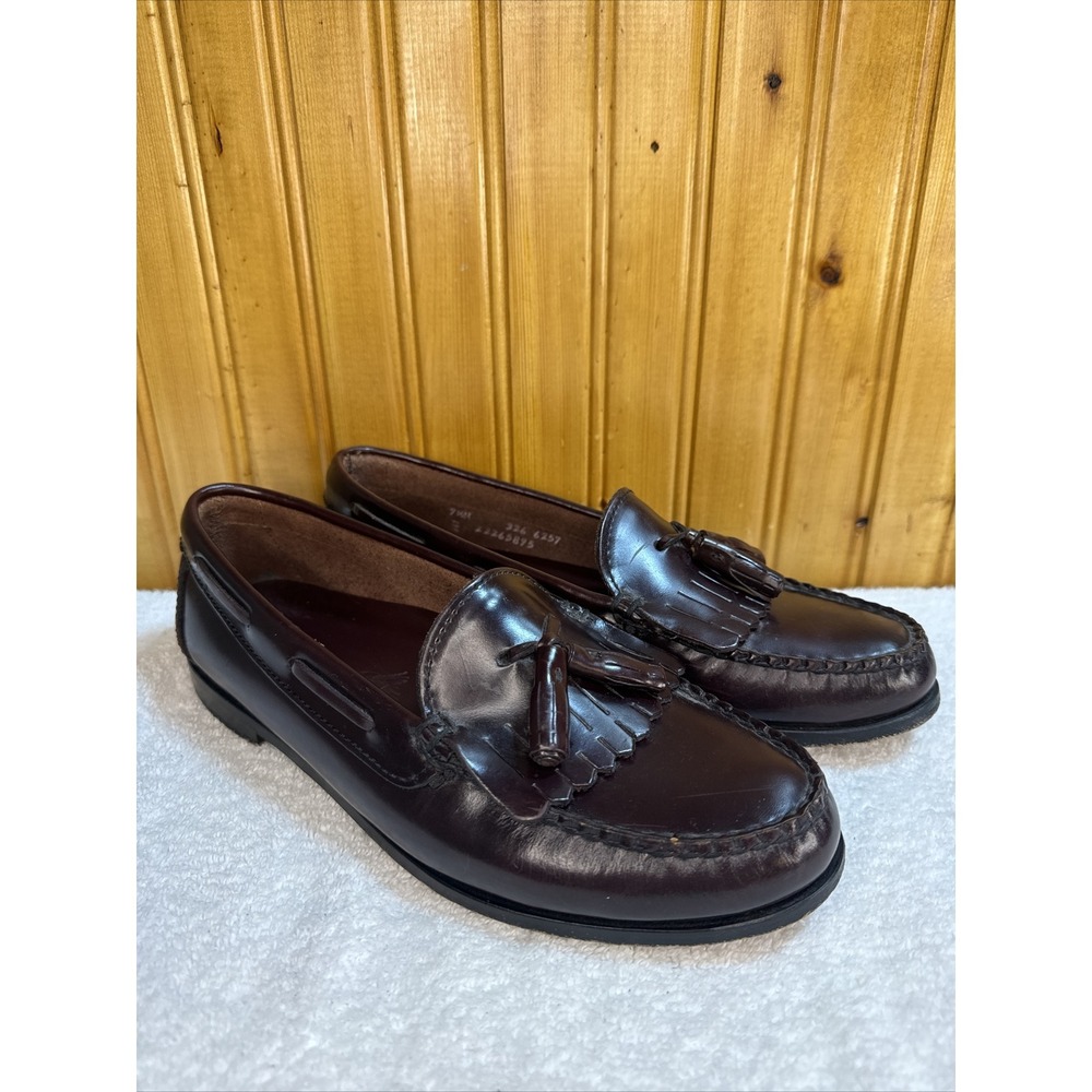 Heartland Casual Dress Shoes Burgundy Leather Tassel Loafers Men's Size 7 1/2 M